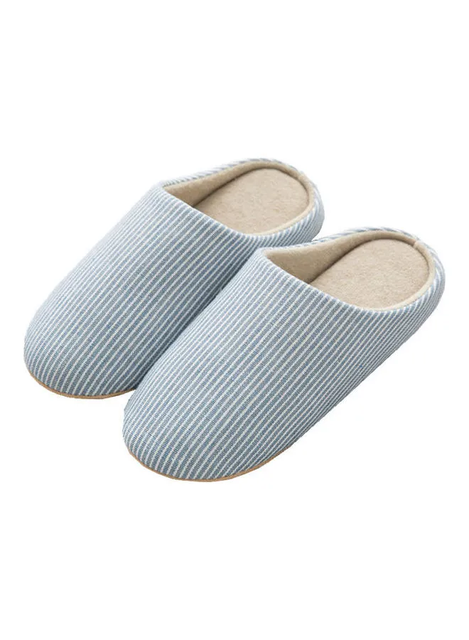 Joychic Striped Slip-On Bedroom Slippers Blue
