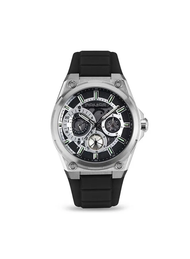 POLICE Men's Salkantay Chronograph Silicone Wrist Watch PEWJQ2203201 - 45mm - Black