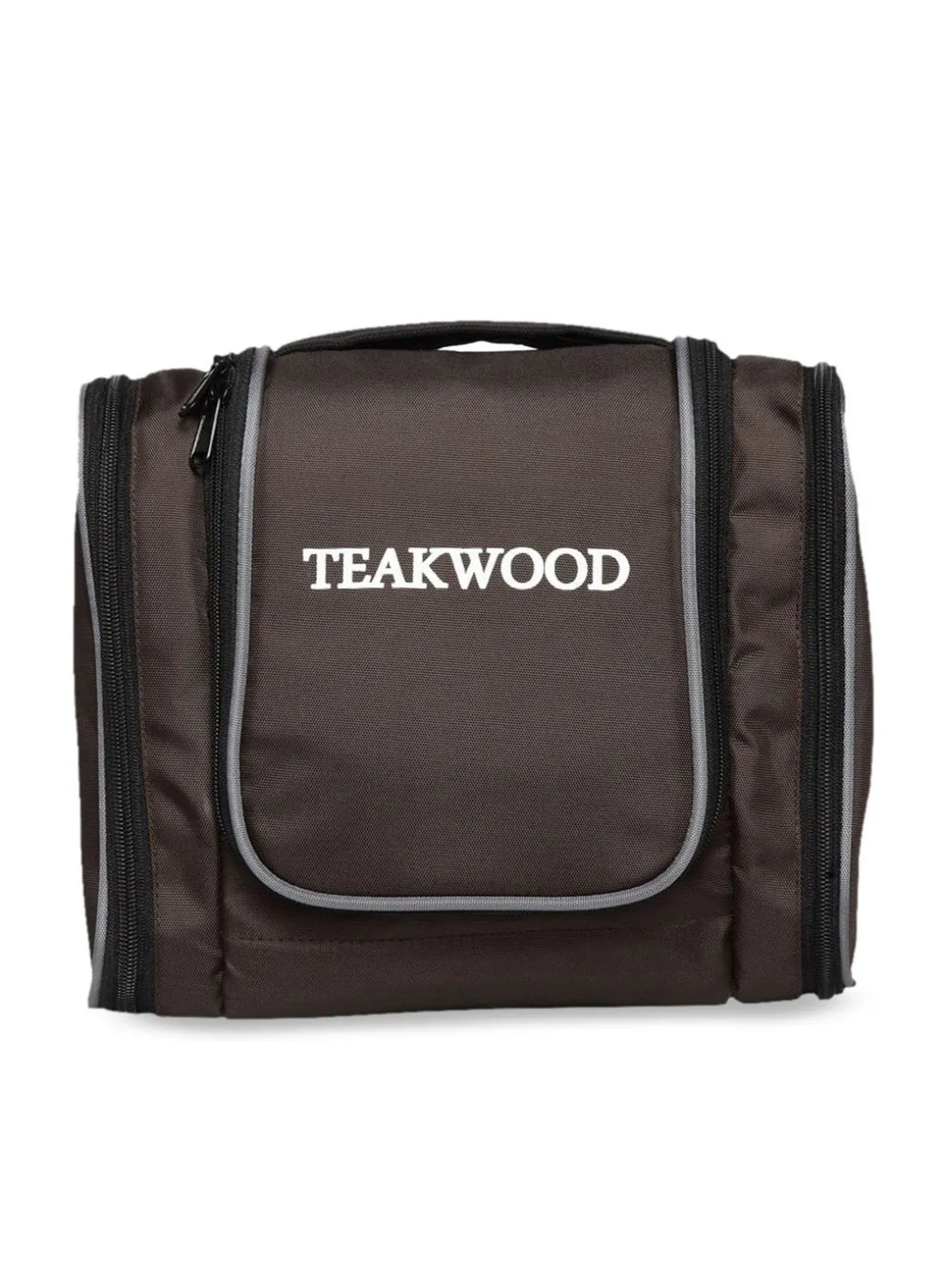 TEAKWOOD Logo Detail Toiletry Bag Brown