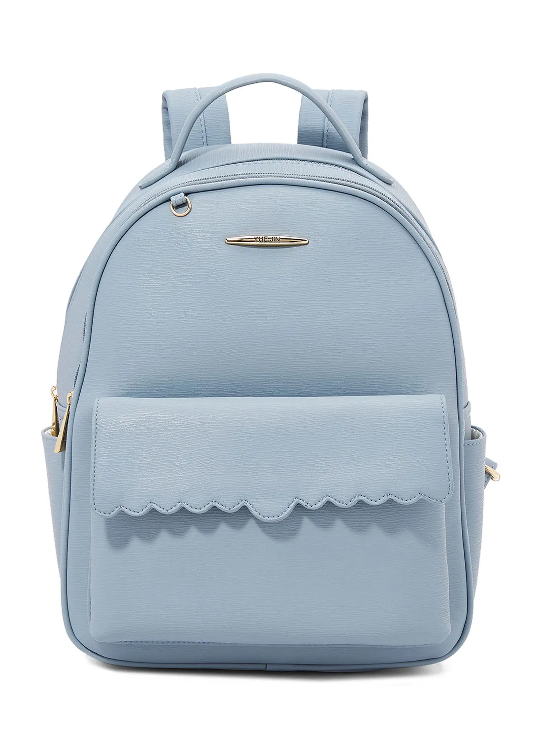YUEJIN Faux Leather Backpack Blue