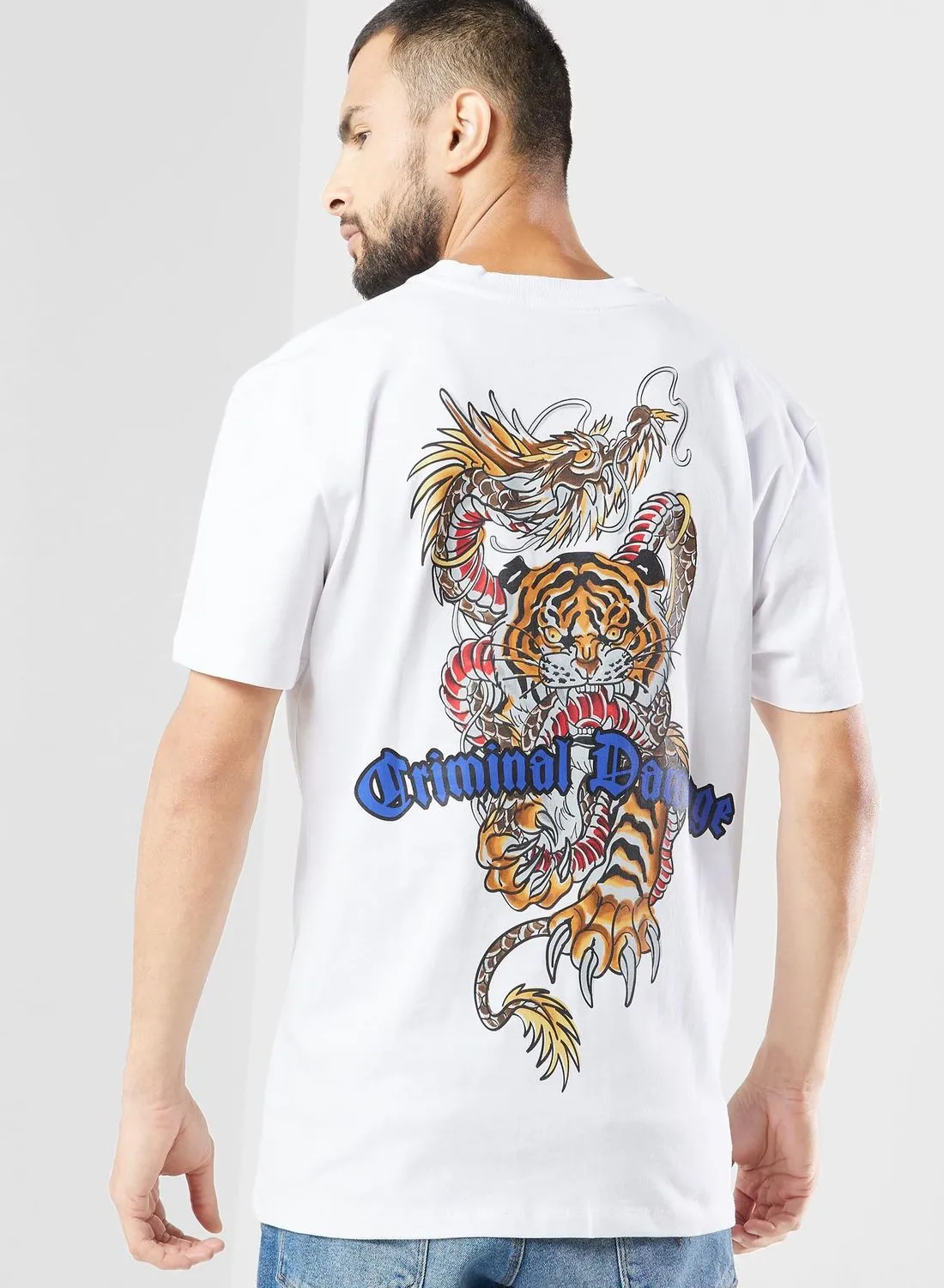 CRIMINAL DAMAGE Dragon Tiger Fight T-Shirt