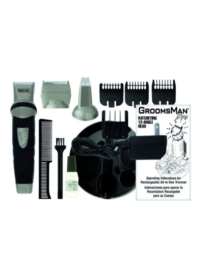 WAHL Groomman Wireless Beard Trimmer Kit أسود / فضي / أبيض