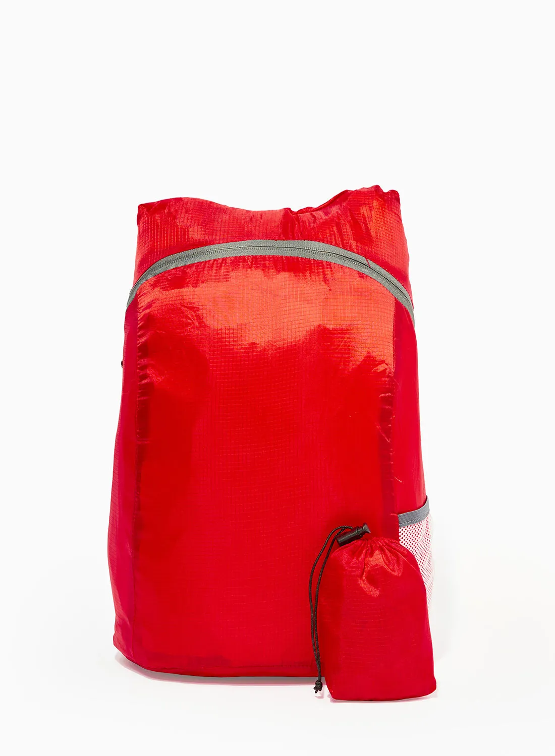 حقيبة ظهر كاجوال مصبوغة من البوليستر للجنسين مقاس واحد باللون الأحمر