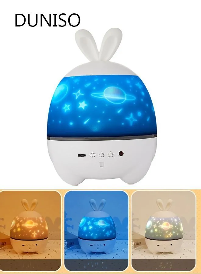 DUNISO Baby Star Light With 6 HD Projections Rotating Bluetooth Music And Telemotor Projector Lamp Night Light Projector Light For Bedroom With 3Colors