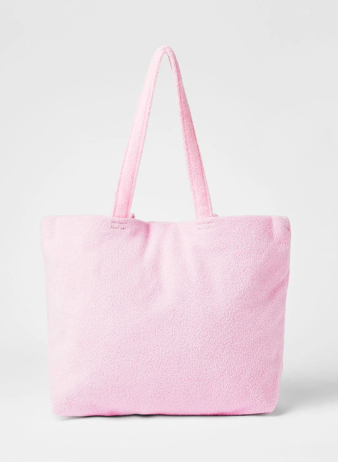 حقيبة تسوق LABEL RAIL Fuzz باللون الوردي