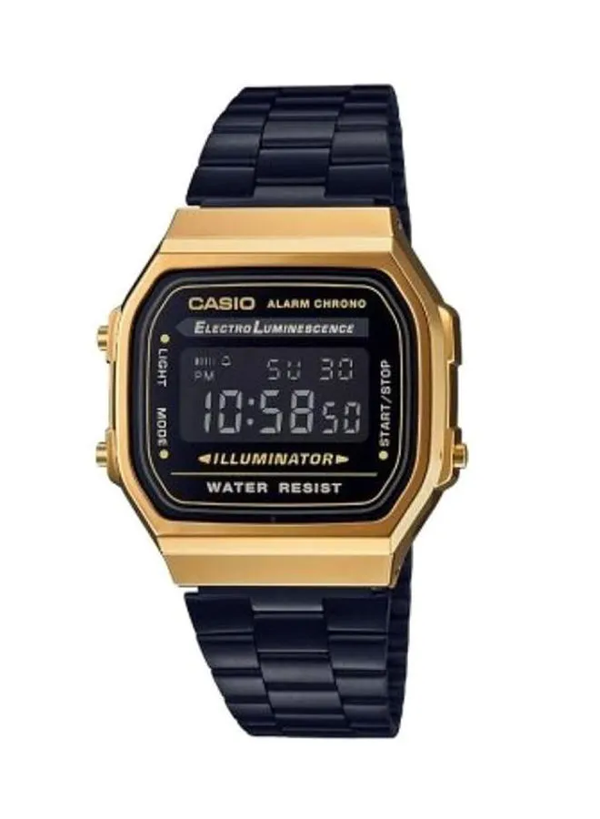 CASIO Men's Water Resistant Stainless Steel Digital Watch A-168WEGB-1B - 36 mm - Black