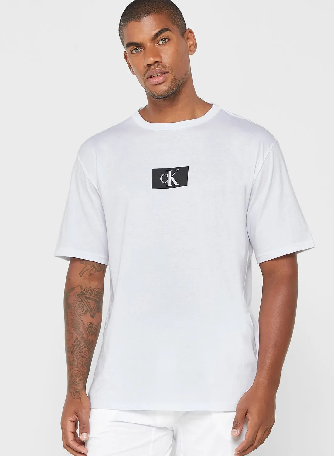 CALVIN KLEIN Logo Print Crew Neck T-Shirt