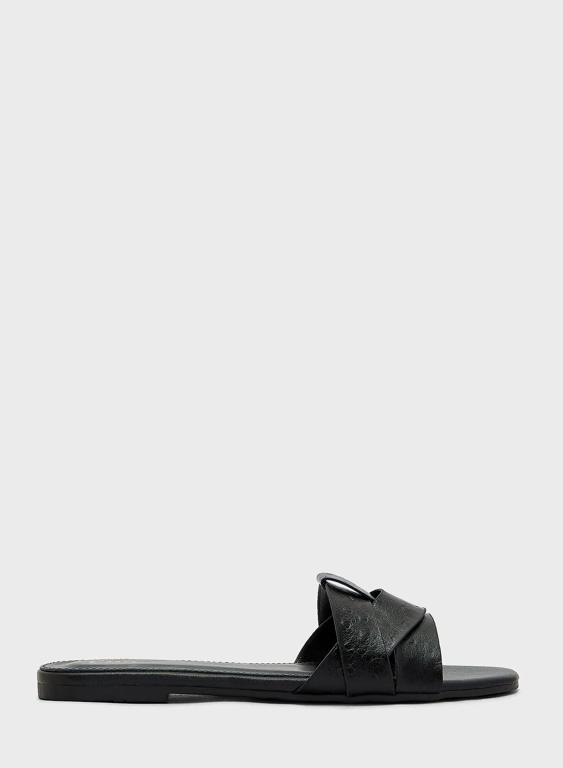 ELLA Textured Woven Design Flat Sandal