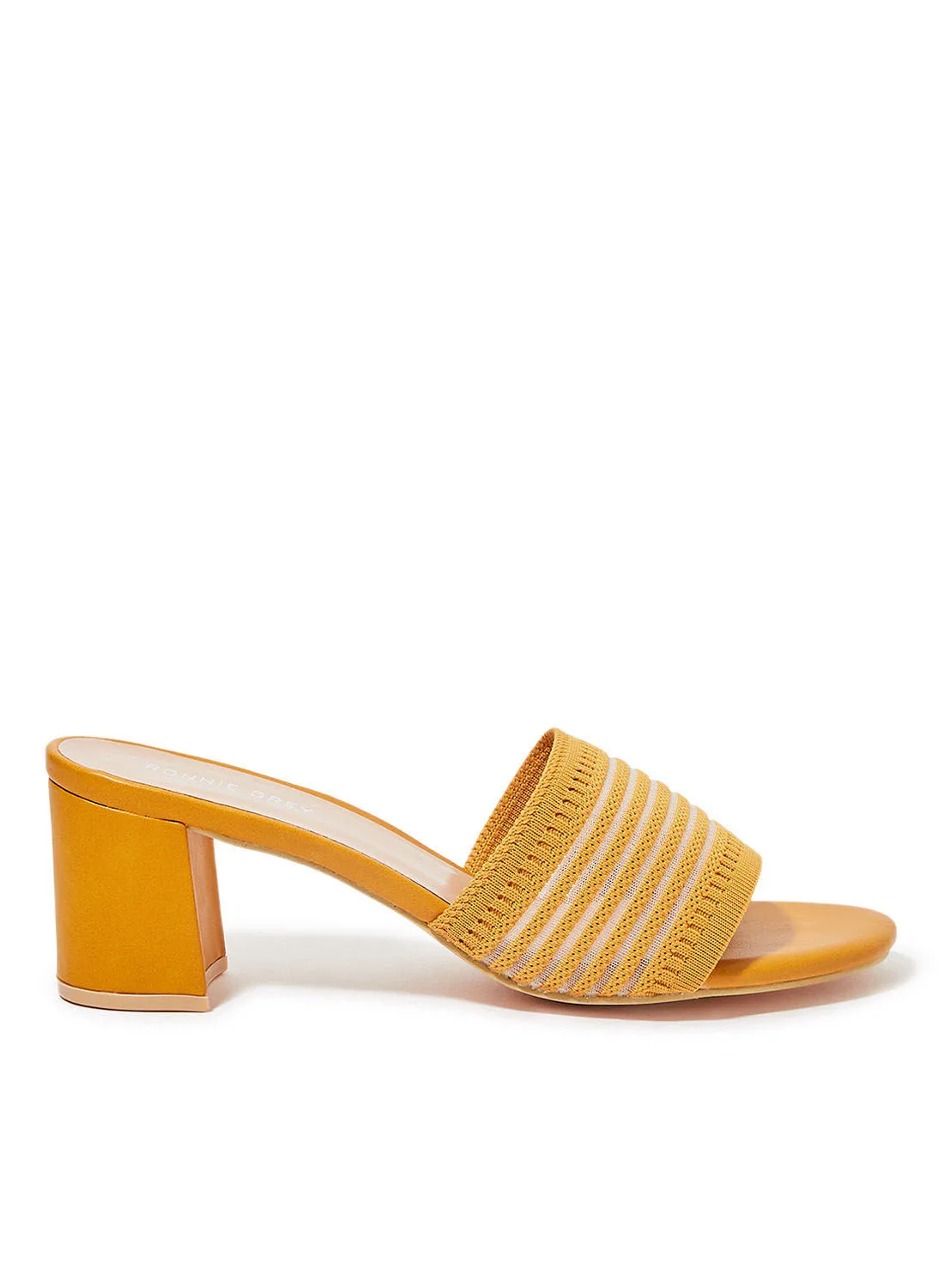 Ronnie Grey Striped Top Sandals Yellow