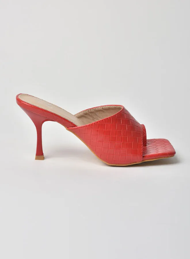 Jove Stylish Heeled Sandals Red