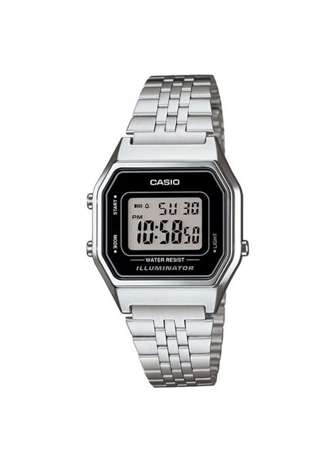 CASIO Water Resistant Digital Watch LA680WA-1DF Silver
