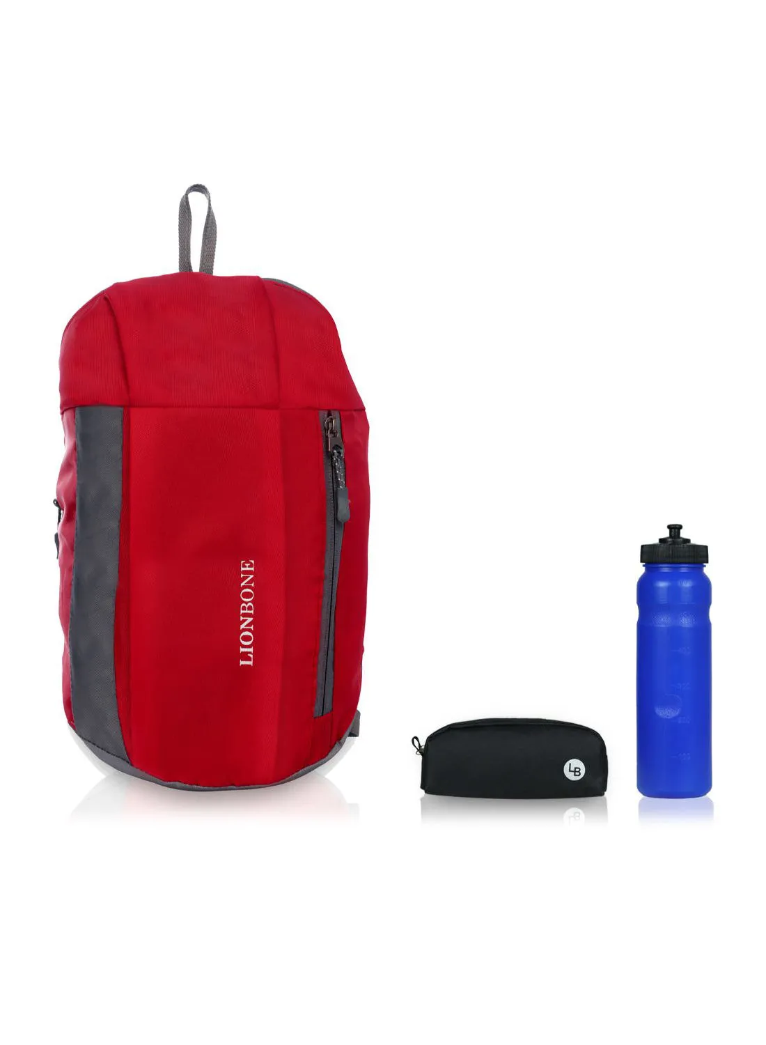 LIONBONE Combo of Backpack, Pouch and Sipper Red/Grey