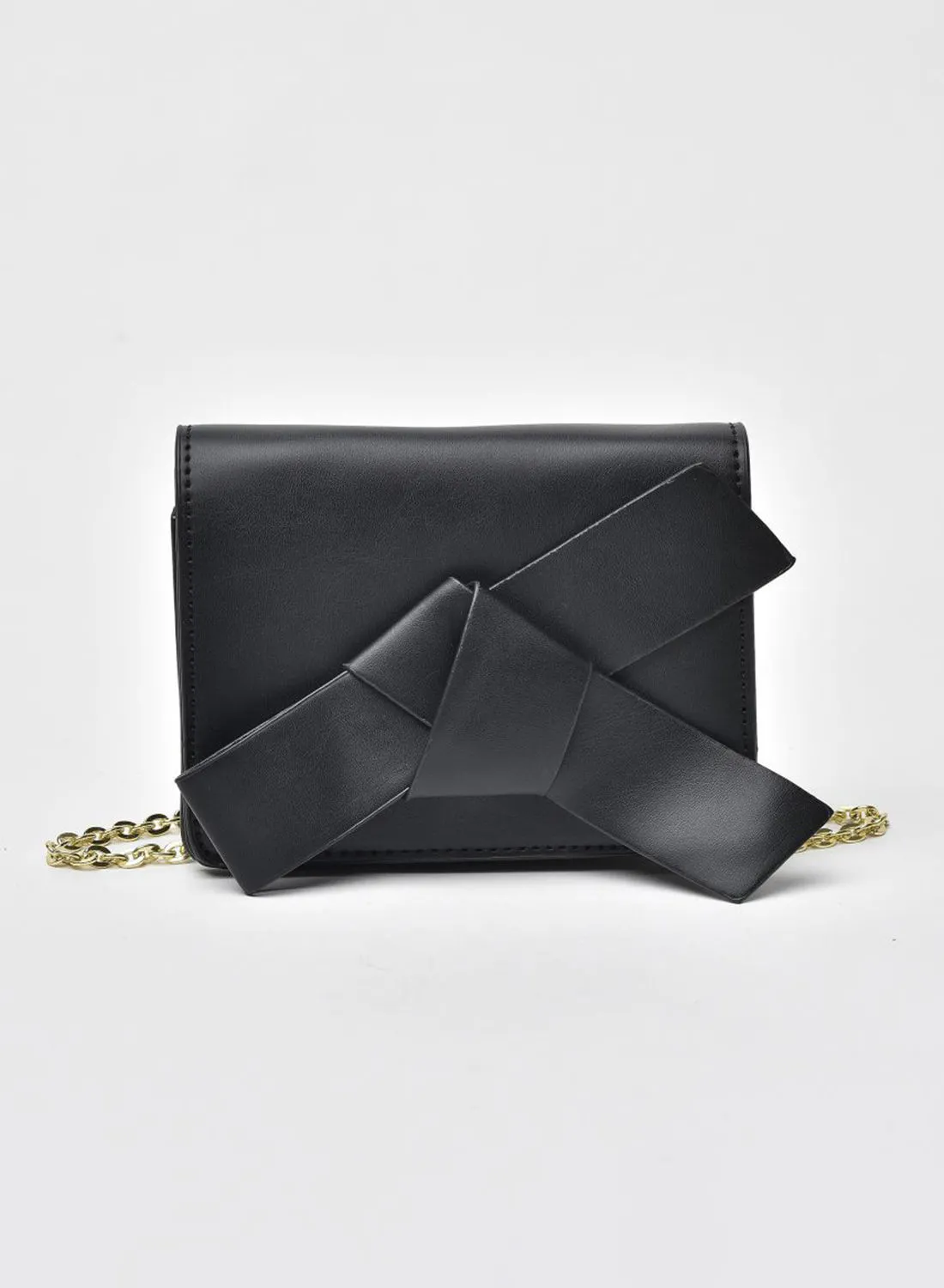 Jove Stylish Chain Detail Crossbody Bag Black