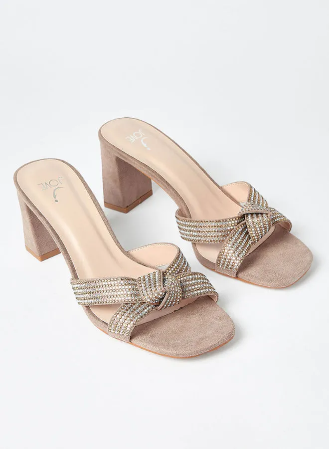 Jove Fashionable Casual Heeled Sandals Silver/Gold