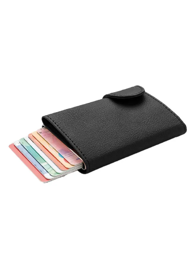 SANTHOME محفظة جلدية RFID حماية أسود