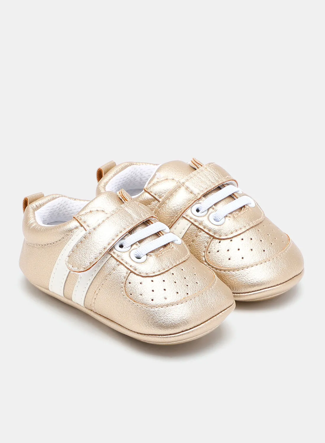 NEON Kids Perforated Low Top Sneakers Gold