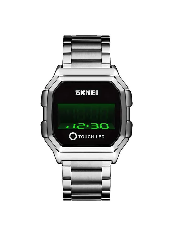 SKMEI Men's 1650 LED Digital Sports Military Touch Screen Waterproof Watch - 42 mm - Silver