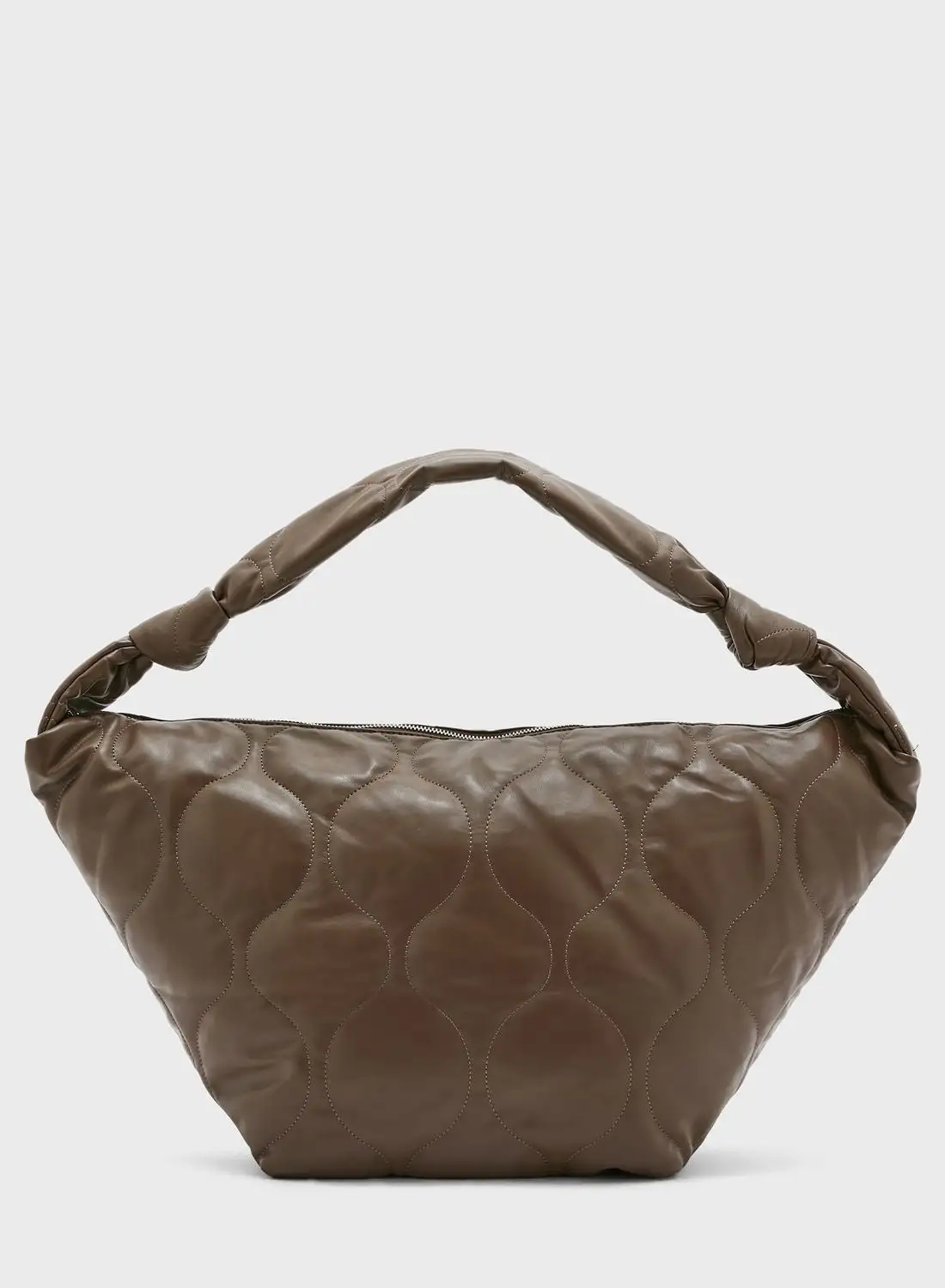 Ginger Quilted Puffer Bag With Knot Handle