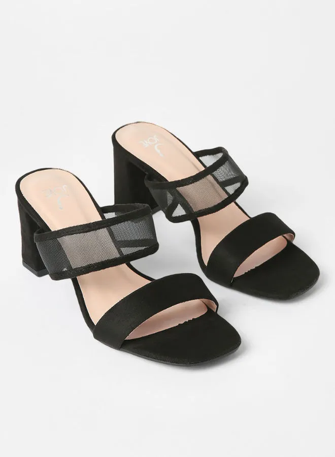 Jove Fashionable Casual Heeled Sandals Black