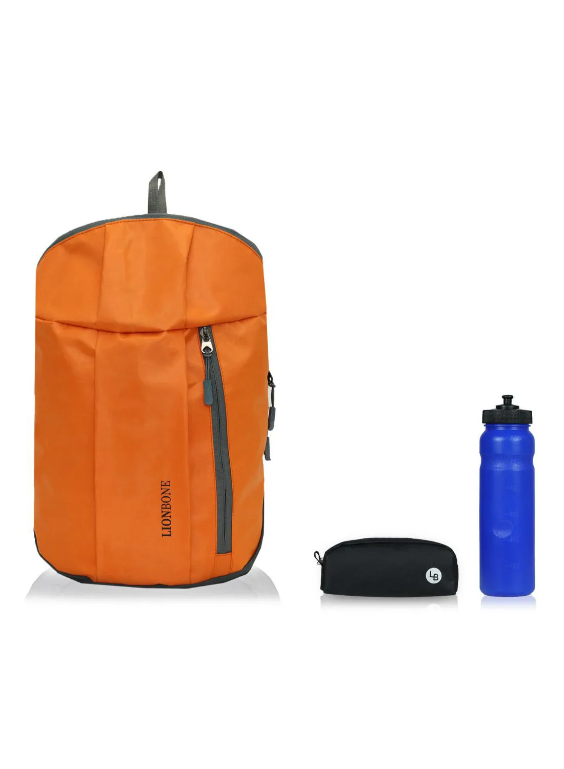 LIONBONE Combo of Backpack, Pouch and Sipper Orange/Grey