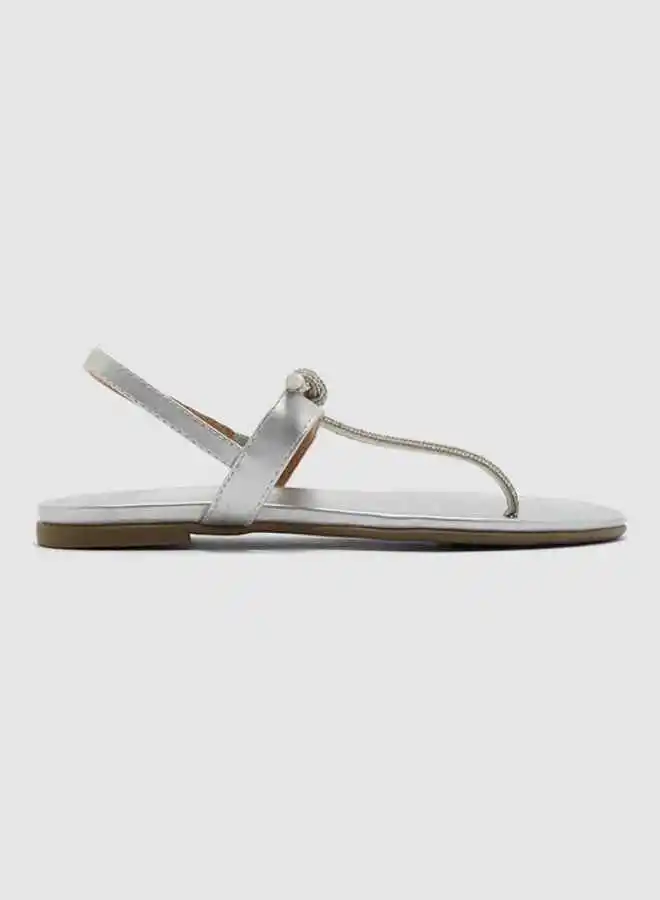 ZAHA Stylish Flat Sandals Silver