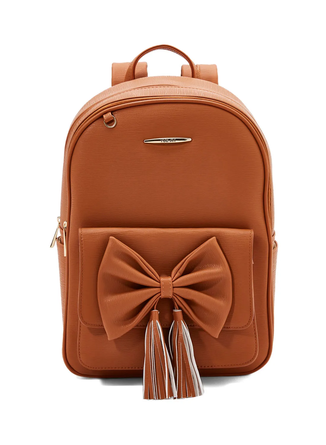 YUEJIN Faux Leather Backpack Brown