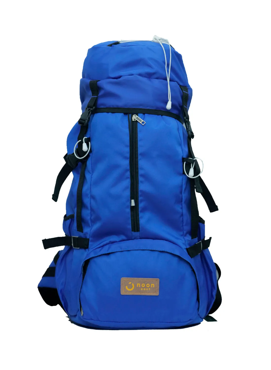 Noon East 60L Drawstring Water Resistant Multi Compartment Unisex Polyester Hiking/Trekking/Camping Backpack Compatible With 15 Inch Laptop RoyalBlue/Black