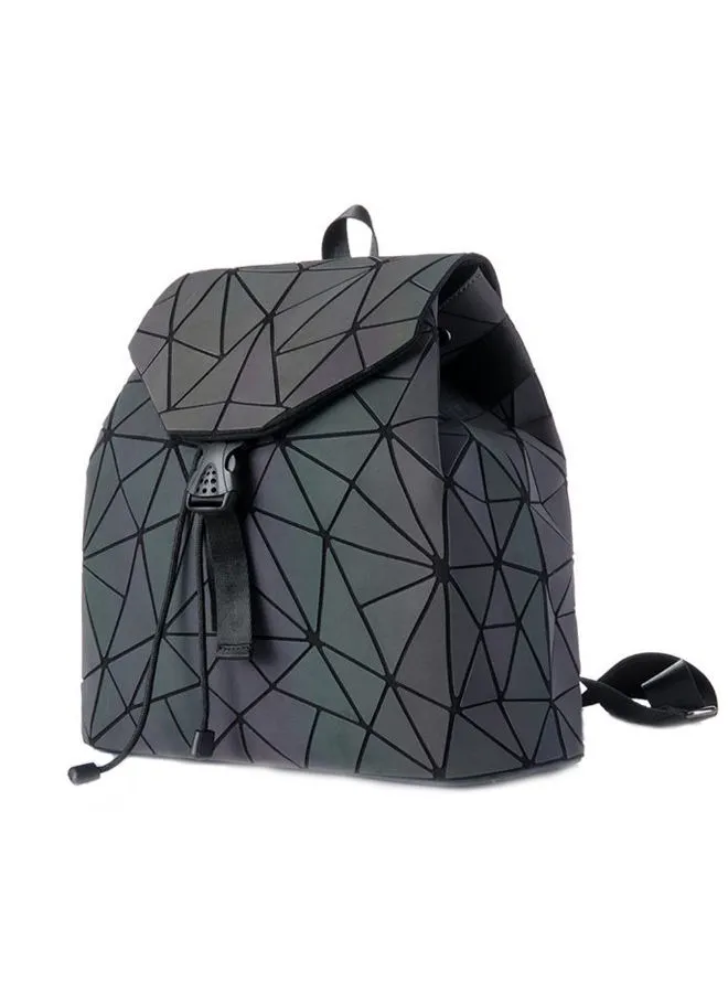 حقيبة ظهر LisaAn مضيئة بتصميم هندسي عاكسة ثلاثية الأبعاد رمادي / أسود