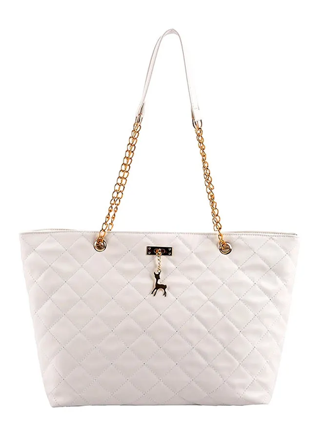 Generic Quilted Chain All Match Comfortable Bag White
