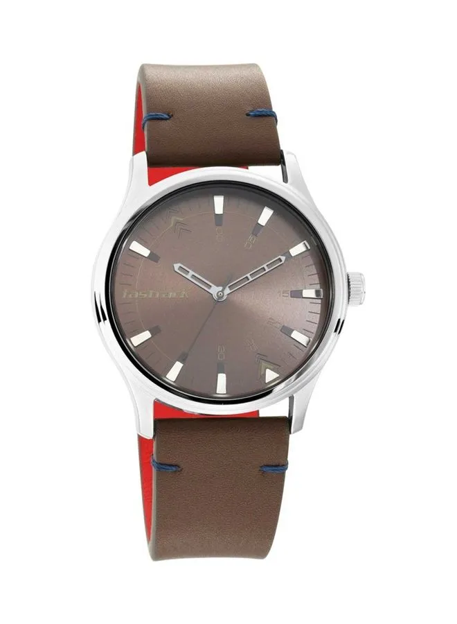 fastrack Men's Leather Strap Analog Water Resistant Watch