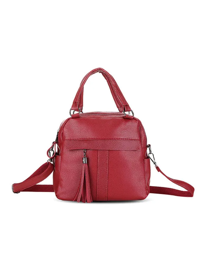 Generic Guapabien Multifunctional Simple Shoulder Bag Handbag Wo Backpack Chestnut Red