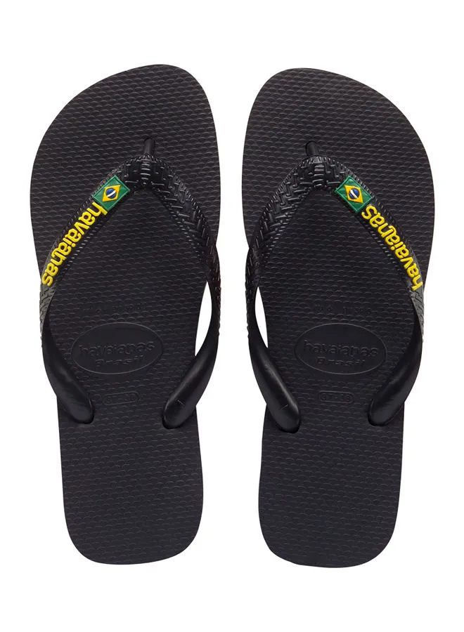 havaianas Brazil Contrast Logo Flip Flop Black