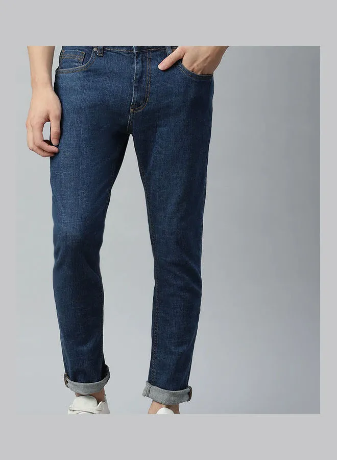 Mast & Harbour Skinny Fit Mid-Rise Jeans Navy Blue