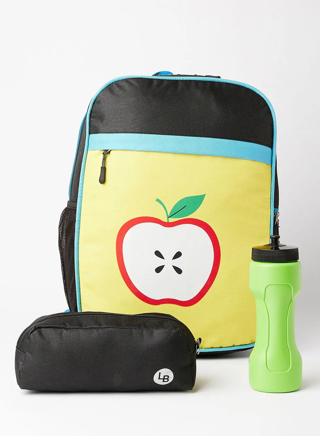 حقيبة ظهر LIONBONE Apple من البوليستر للأطفال مع إغلاق بسحاب مثالية للفئة العمرية من 6 إلى 8 سنوات ، وحقيبة من البلاستيك وحقيبة بوليستر أصفر / أسود / أخضر