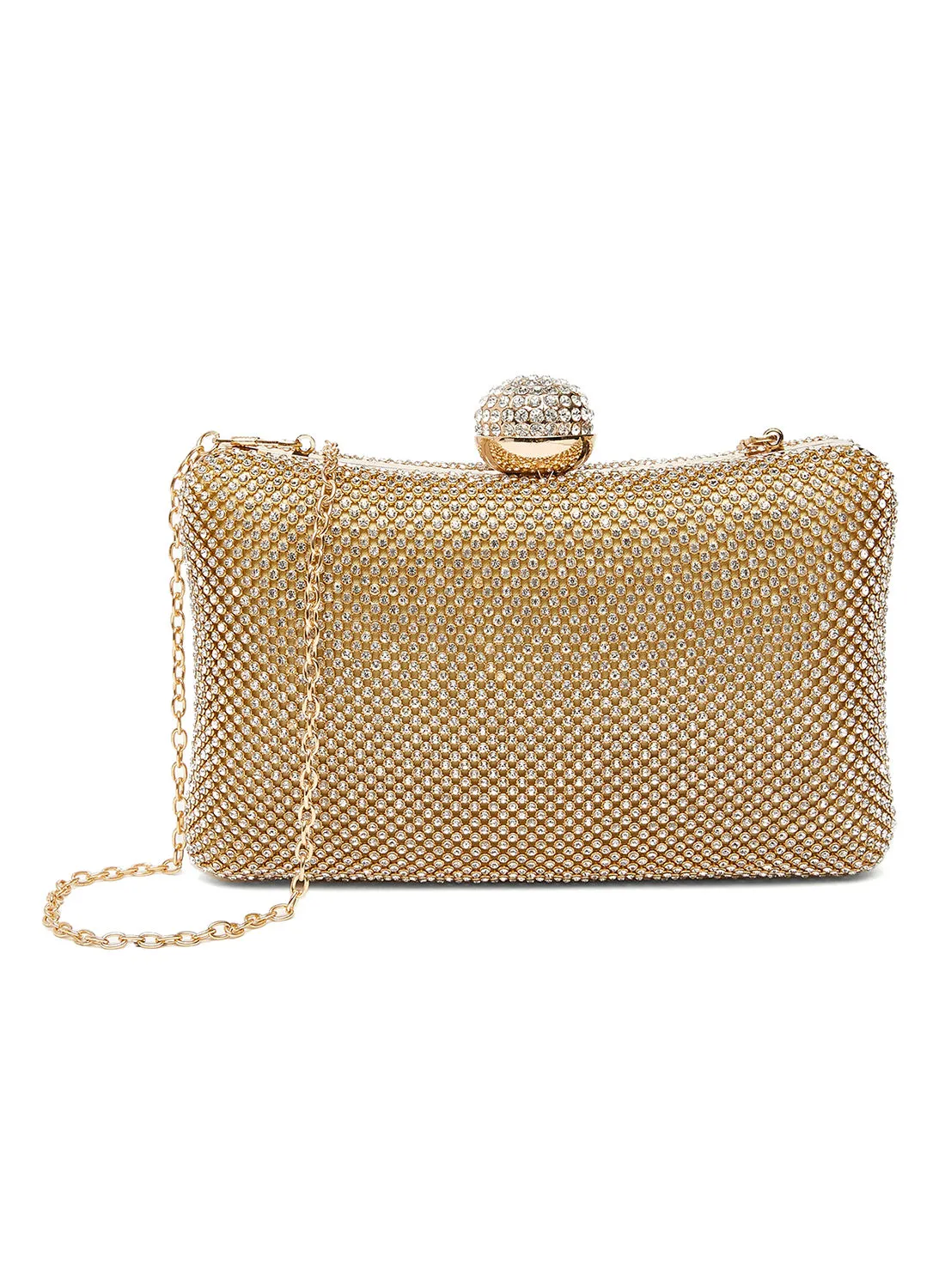 YUEJIN Faux Leather Clutch Gold