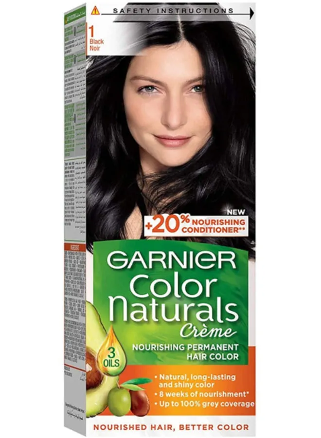 Garnier Color Naturals Permanent Hair Color 1 Black Noir 112ml