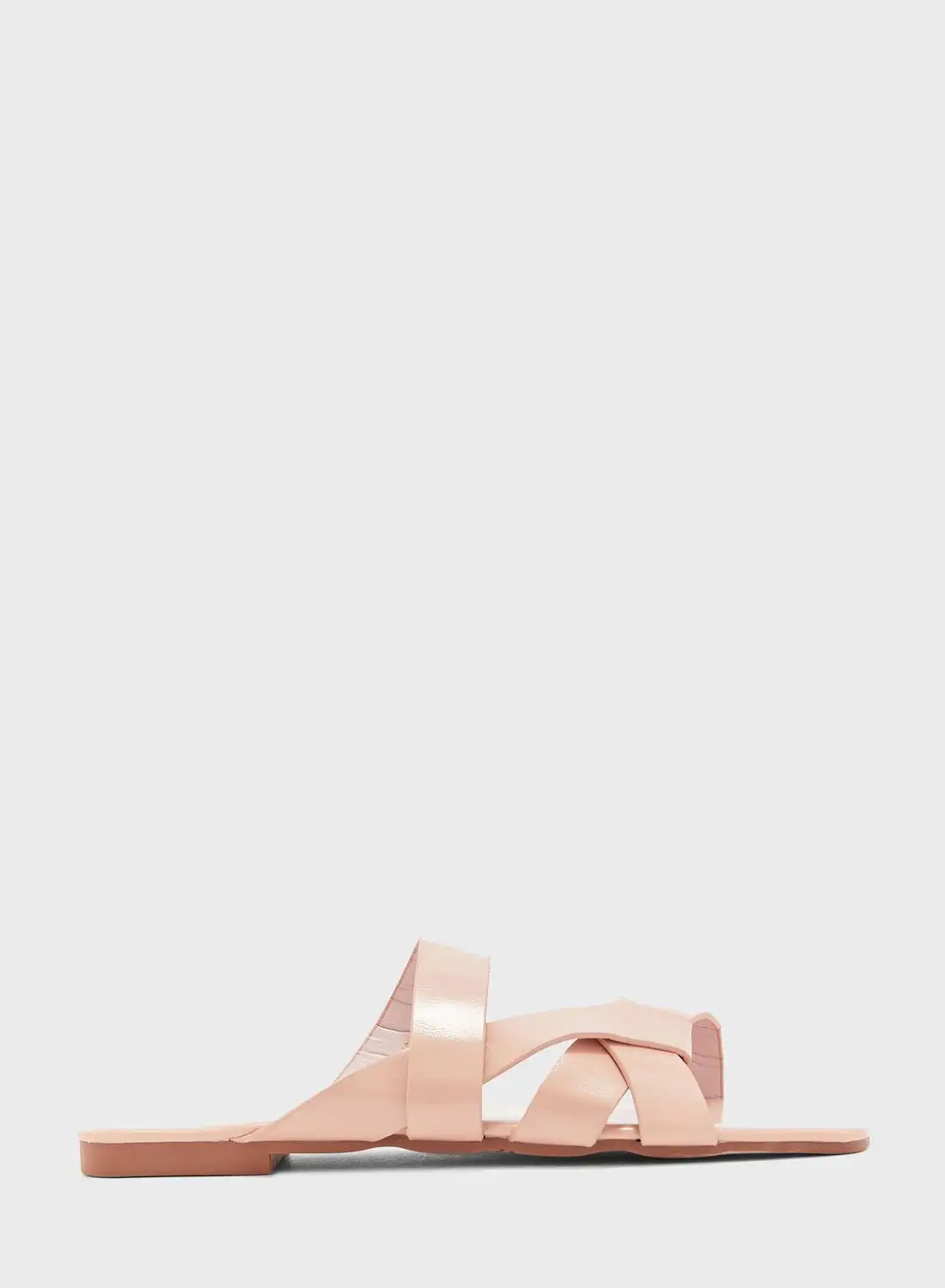 ELLA Criss Cross Detail Flat Sandalpink