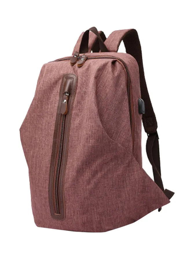 Generic Leisure Style Large Capacity Zipper Closure Backpack Brown