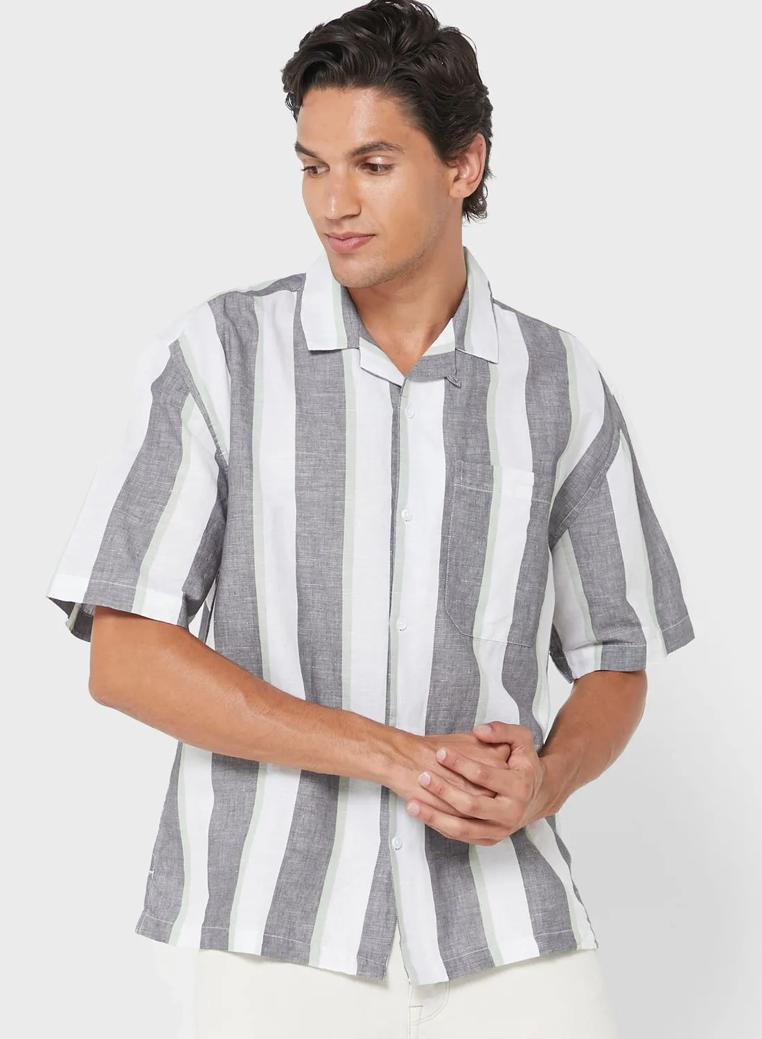 TOPMAN Casual Stripe Shirt