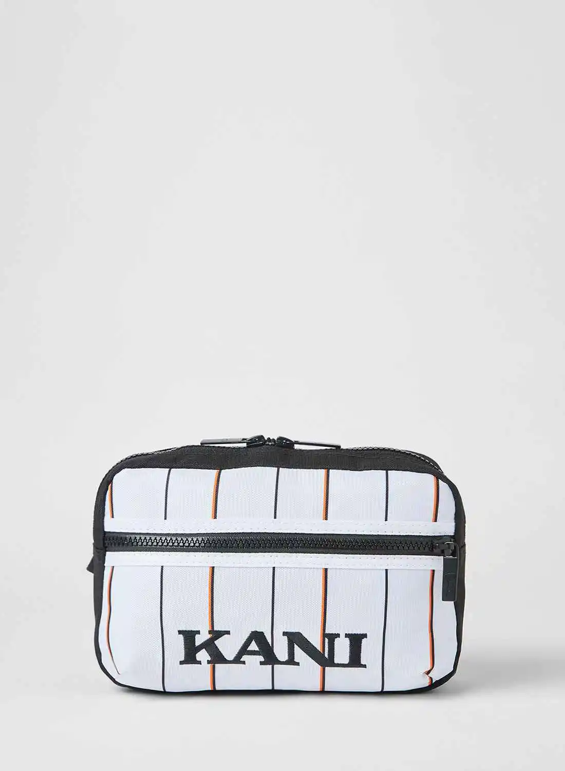Karl Kani Retro Pinstripe Hip Bag White/Black/Orange