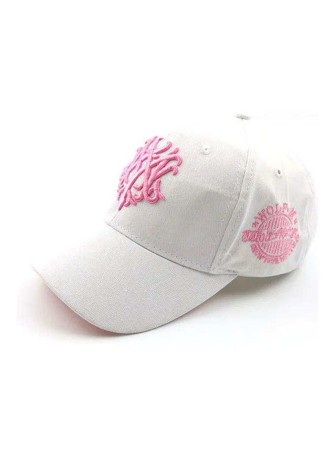 JOLLY Embroidery Snapback Cap White/Pink