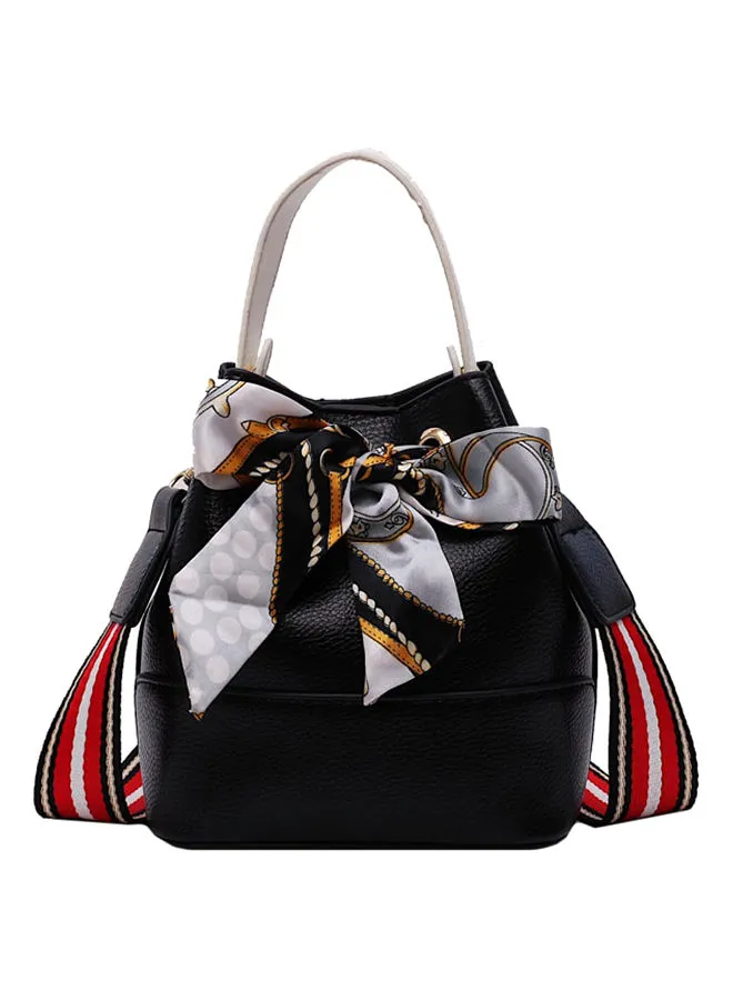 Generic Fashion Ladylike All-Match Bucket Bag Black/White/Red