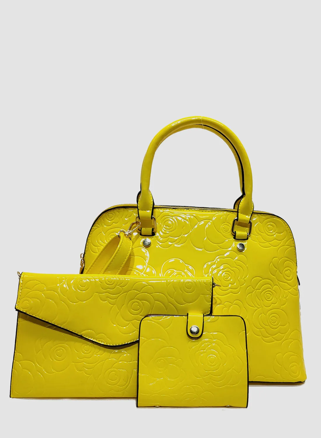 مجموعة حقيبة يد كاجوال من أيلا مكونة من 3 قطع أصفر