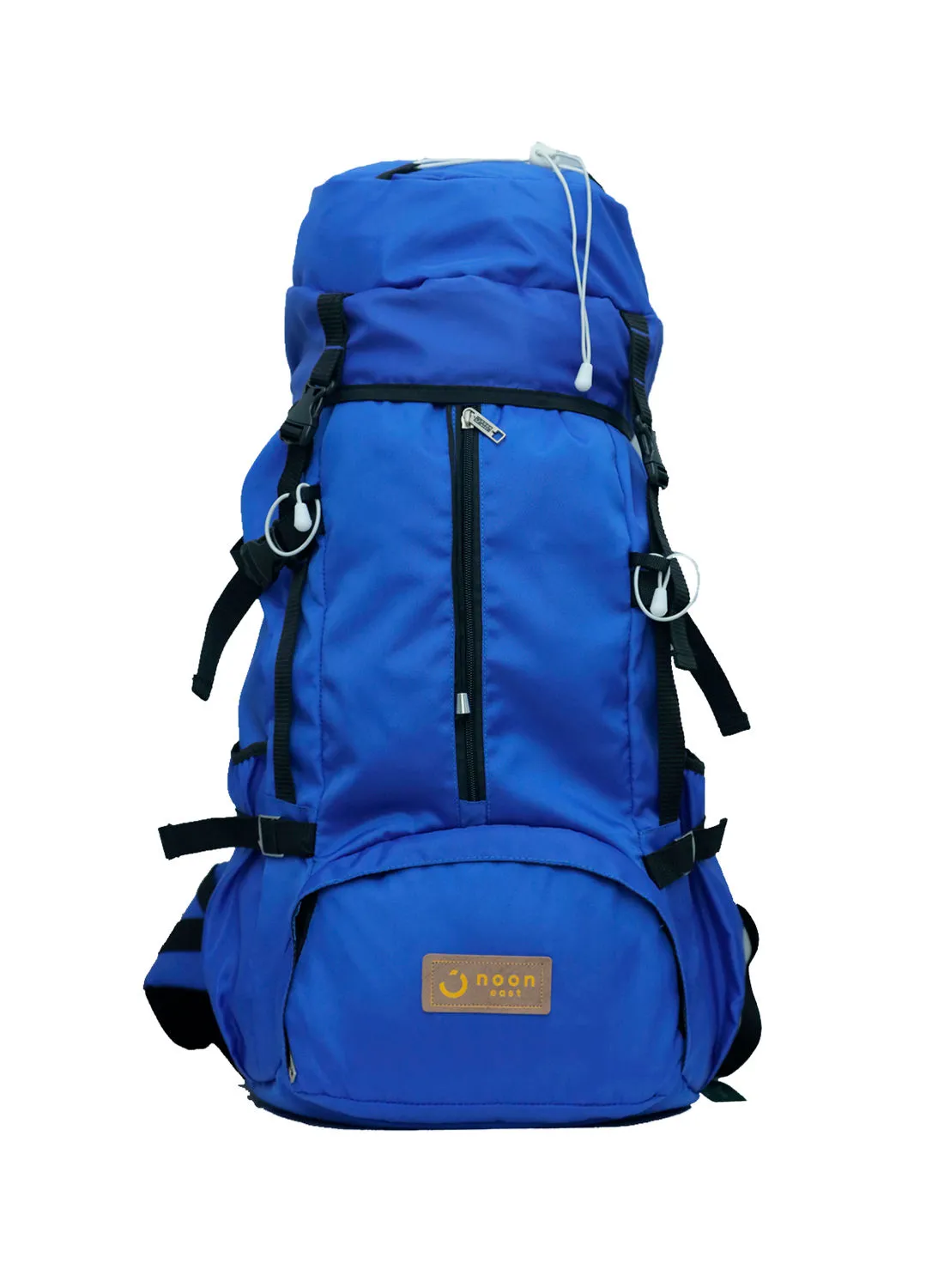Noon East 45L Drawstring Water Resistant Multi Compartment Unisex Polyester Hiking/Trekking/Camping Backpack Compatible With 13 Inch Laptop RoyalBlue/Black