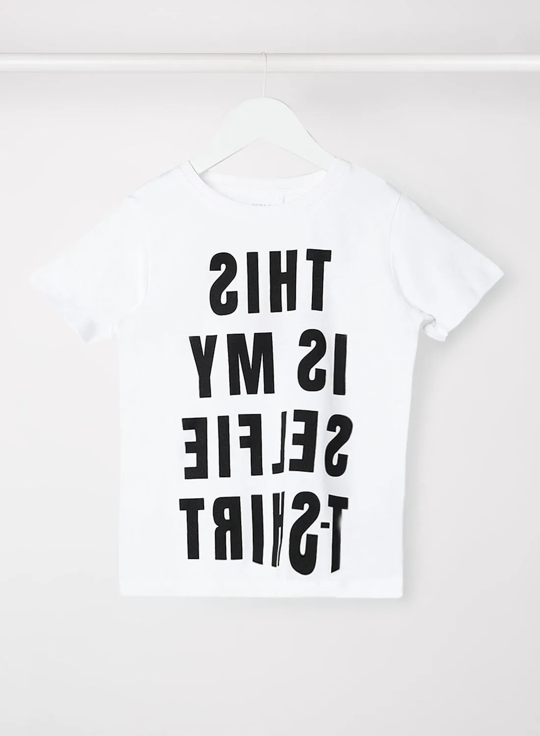 NAME IT Kids/Teen Slogan T-Shirt White