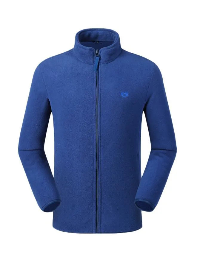 Generic Zipper Detail Solid Jacket Blue
