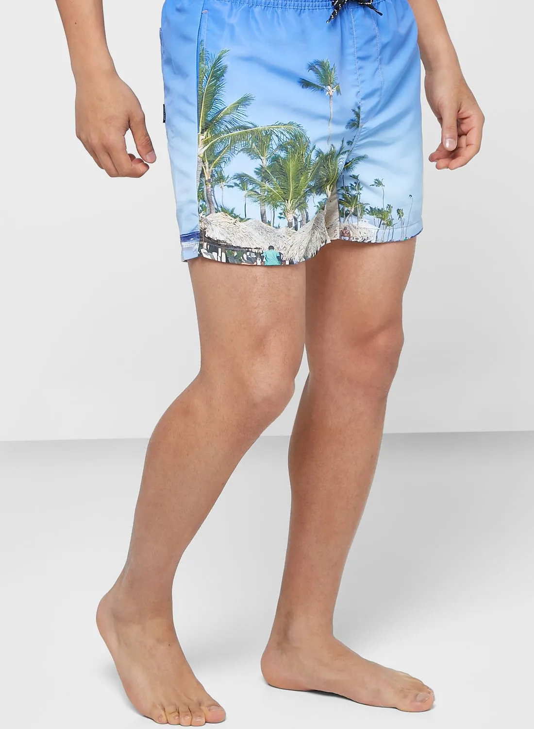 Only & Sons Beach Print Swim Shorts