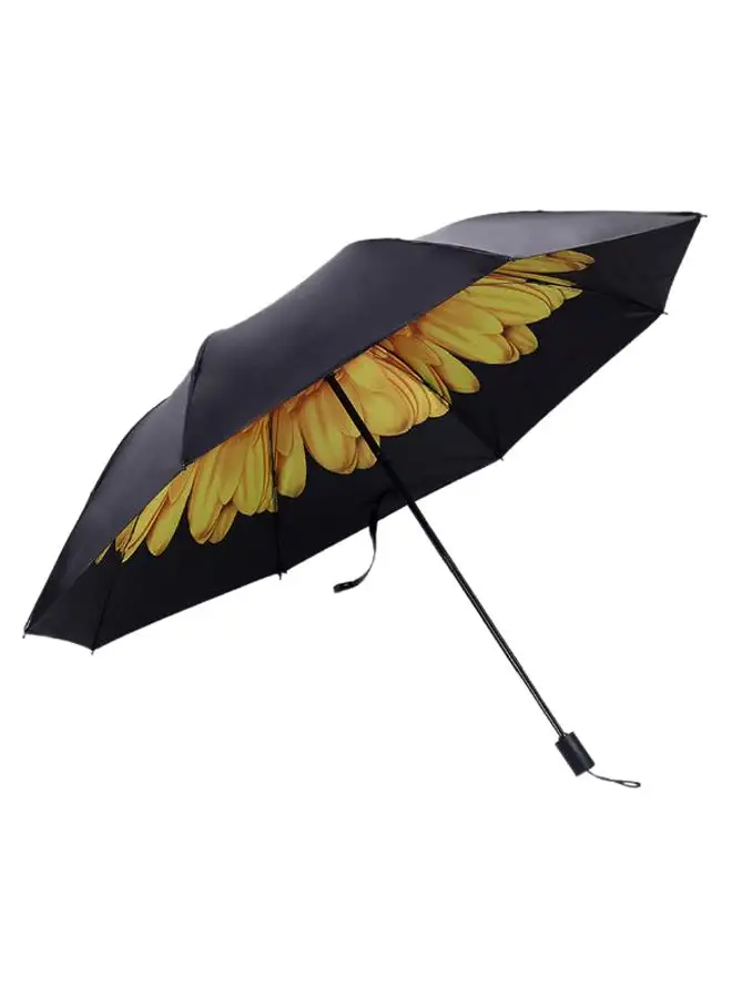 Generic 8-Bone Folding Sun Umbrella Black/Yellow