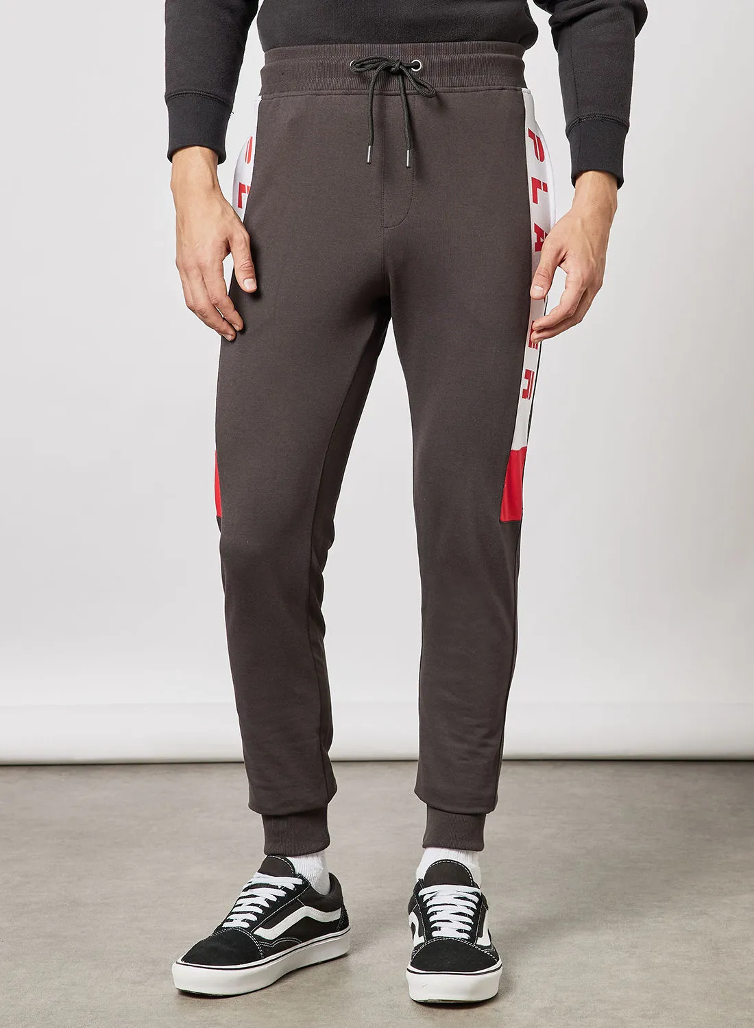 ABOF Regular Fit Joggers Brown/White