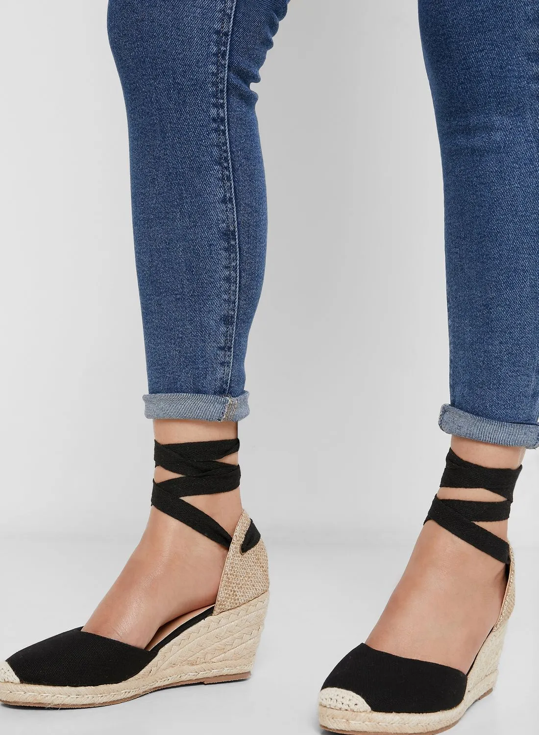 ELLA Closed Toe Lace Up Wedge Sandal